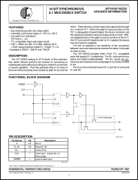 IDT74FST16163232PF datasheet: 16-bit synchronous 2:1 mux/demux switch IDT74FST16163232PF