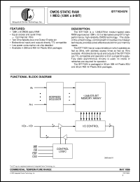 IDT71024S70TY datasheet: CMOS static RAM 1 meg (128K x 8-bit) IDT71024S70TY