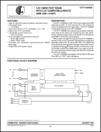 IDT71V256SB20PZ datasheet: 3.3V CMOS fast SRAM with 2.5V compatible inputs 256K (32K x 8-bit) IDT71V256SB20PZ