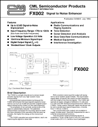 FX002DW datasheet: Signal to noise enhancer FX002DW