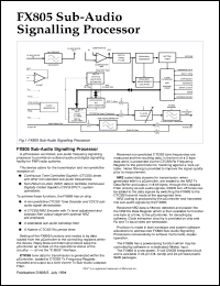 FX805LG datasheet: Sub-audio signalling processor FX805LG