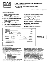 FX326LG datasheet: Audio bandpass filter FX326LG