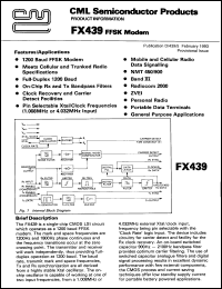 FX439J datasheet: FFSK modem FX439J