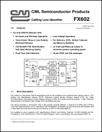 FX602D4 datasheet: Calling line identifier FX602D4