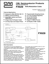 FX629J datasheet: Delta modulation codec FX629J