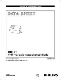 BB131 datasheet: VHF variable capacitance diode BB131
