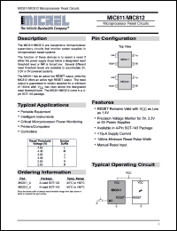 MIC811U datasheet: Microprocessor Reset Circuits MIC811U