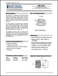 MIC1832M datasheet: µP Supervisory Circuit MIC1832M