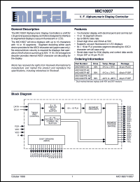 MIC10937J-40 datasheet: V. F. Alphanumeric Display Controller MIC10937J-40