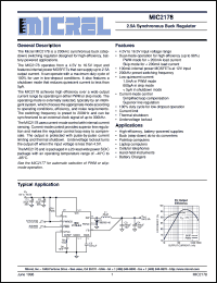 MIC2178-3.3BWM datasheet: 2.5A Synchronous Buck Regulator MIC2178-3.3BWM