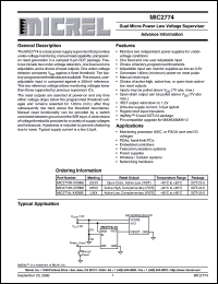 MIC2774N-XXBM5 datasheet: Dual Micro-Power Voltage Supervisor MIC2774N-XXBM5