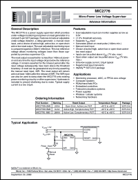 MIC2776N-BM5 datasheet: Micro-Power Low Voltage Supervisor MIC2776N-BM5