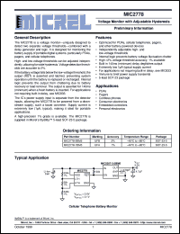 MIC2778-1BM5 datasheet: Voltage Monitor with Adjustable Hysteresis MIC2778-1BM5