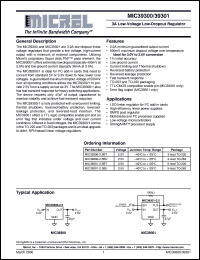 MIC39301-2.5BT datasheet: 3A Low-Voltage Low-Dropout Regulator MIC39301-2.5BT