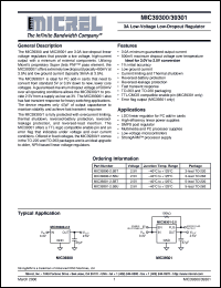 MIC39301-2.5BU datasheet: 3A Low-Voltage Low-Dropout Regulator MIC39301-2.5BU