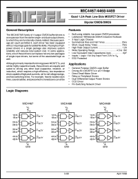 MIC4467 datasheet: Quad 1.2A-Peak Low-Side MOSFET Driver MIC4467