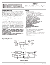 MIC4574 datasheet: 200kHz Simple 0.5A Buck Regulator MIC4574