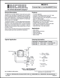 MIC5013 datasheet: Protected High- or Low-Side MOSFET Driver MIC5013