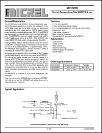 MIC5020 datasheet: Current-Sensing Low-Side MOSFET Driver MIC5020