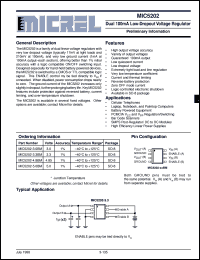 MIC5202 datasheet: Dual 100mA Low-Dropout Regulator MIC5202