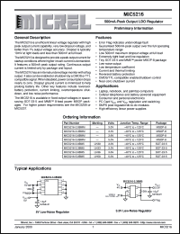 MIC5216-3.3BM5 datasheet: 500mA-Peak Output LDO Regulator MIC5216-3.3BM5