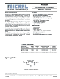 MIC5231-2.75BM5 datasheet: 10mA µCap™ LDO Regulator MIC5231-2.75BM5