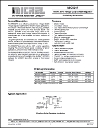 MIC5247-1.5BM5 datasheet: 150mA Low-Voltage µCap Linear Regulator MIC5247-1.5BM5