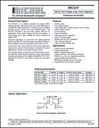 MIC5247-2.4BM5 datasheet: 150mA Low-Voltage µCap Linear Regulator MIC5247-2.4BM5