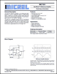 MIC7201BM5 datasheet: GainBlock™ Difference Amplifier MIC7201BM5