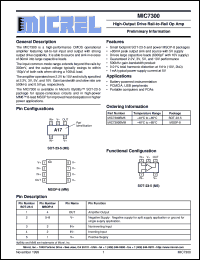 MIC7300BMM datasheet: High-Output Drive Rail-to-Rail Op Amp MIC7300BMM