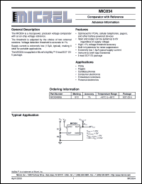 MIC834BM5 datasheet: Comparator with Reference MIC834BM5