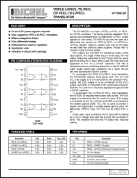 SY100EL92 datasheet: TRIPLE LVPECL-TO-PECL or PECL-TO-LVPECL TRANSLATOR SY100EL92