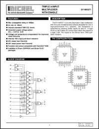 SY100S371 datasheet: TRIPLE 4-INPUT MULTIPLEXER WITH ENABLE SY100S371