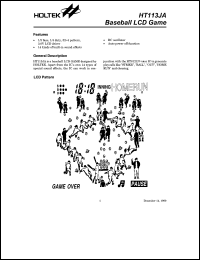 HT113JA datasheet: Baseball LCD game HT113JA