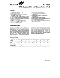 HT1623 datasheet: RAM mapping 48x8 LCD controller for I/O uC HT1623