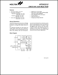 HT23C512 datasheet: CMOS 64Kx8-bit mask ROM HT23C512