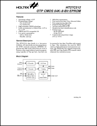 HT27C512 datasheet: OTP CMOS 64Kx8-bit EPROM HT27C512