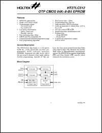 HT27LC512 datasheet: OTP CMOS 64Kx8-bit EPROM HT27LC512