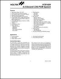 HT814D0 datasheet: 8.4 second LOG-PCM speech HT814D0