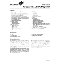 HT819D0 datasheet: 4.2 second LOG-PCM speech HT819D0