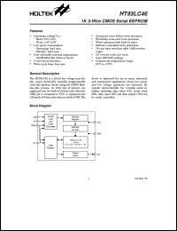 HT93LC46 datasheet: 1K 3-wire CMOS serial EEPROM HT93LC46