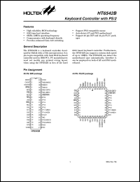 HT6542B datasheet: Keyboard controller with PS/2 HT6542B