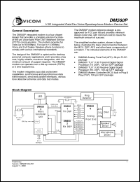 DM6582F datasheet: Receive digital signal processor for V.90 integrated data/fax/voice/speackerphone modem set DM6582F