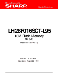 LH28F016SCT-L95 datasheet: 16M flash memory (2M x 8) LH28F016SCT-L95