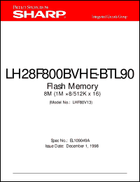 LH28F800BVHE-BTL90 datasheet: Flash memory 8M (1M x 8/512K x 16) LH28F800BVHE-BTL90