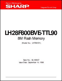 LH28F800BVE-TTL90 datasheet: 8M flash memory LH28F800BVE-TTL90