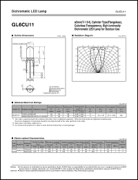 GL6CU11 datasheet: Dichromatic LED lamp GL6CU11