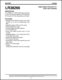 LR38266 datasheet: Digital signal processor for color CCD camera LR38266