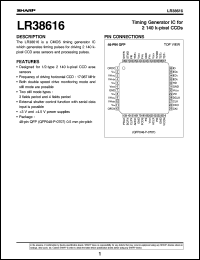 LR38616 datasheet: Timing generator IC for 2140 k-pixel CCD LR38616