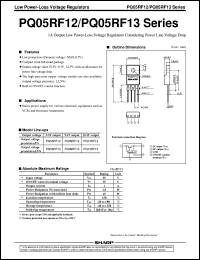 PQ05RF12 datasheet: Low power-loss voltage regulator PQ05RF12